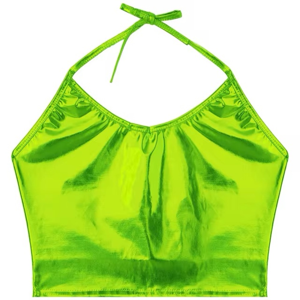 Shiny Green Halter Top